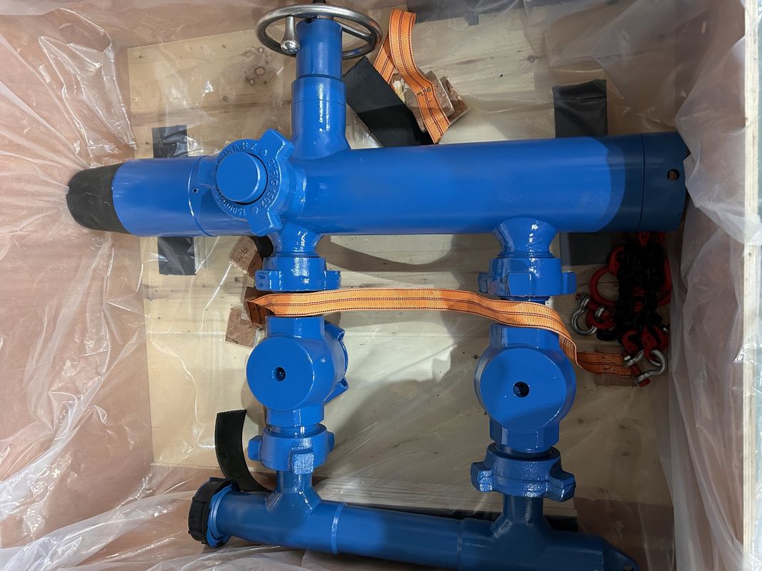 6-5/8' API Casing LTC BTC Buckle verbonden 35Mpa Werkdruk Dubbel Plug Cementing Head Met Houten Verpakking 500KG