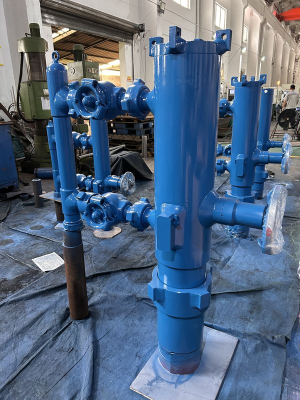 6-5/8' API Casing LTC BTC Buckle verbonden 35Mpa Werkdruk Dubbel Plug Cementing Head Met Houten Verpakking 500KG